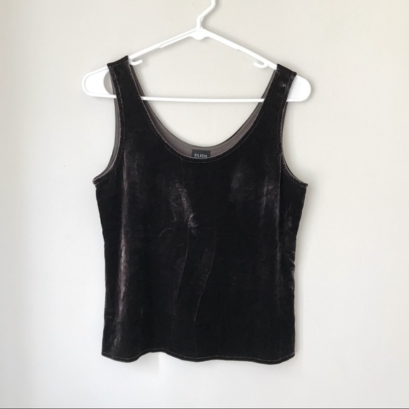 Eileen Fisher Tops - Eileen Fischer Sleeveless Purple Velour Crop Top